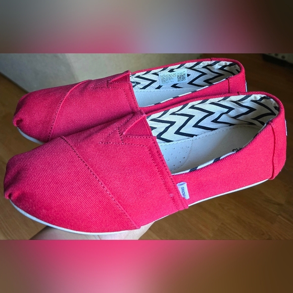 Toms Alpargata Recycled Cotton Red Women's Shoes, Size 8.5 - Picture 1 of 8